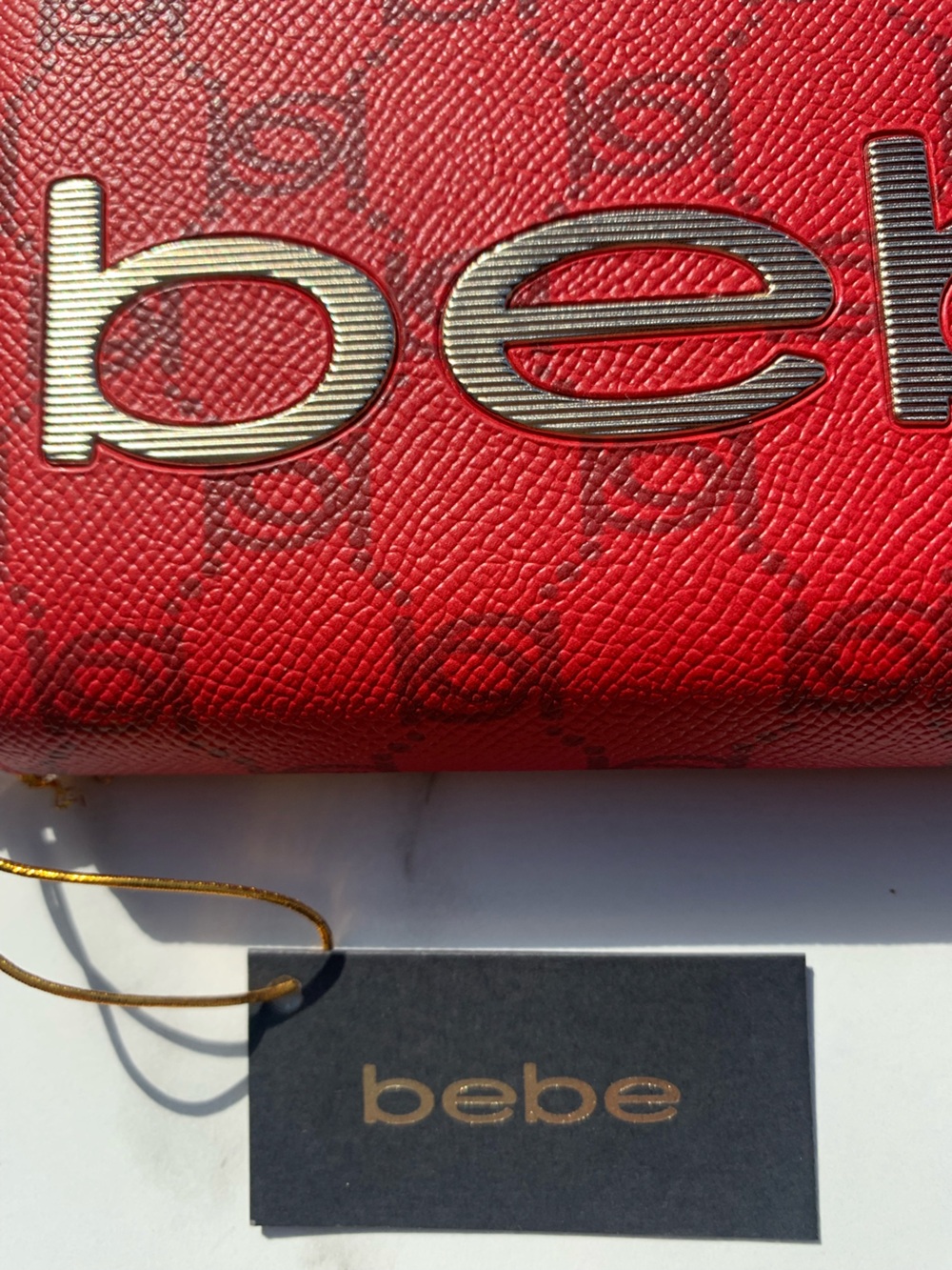 bebe Red Zip-Around Wristlet Wallet - Picture 5 of 13